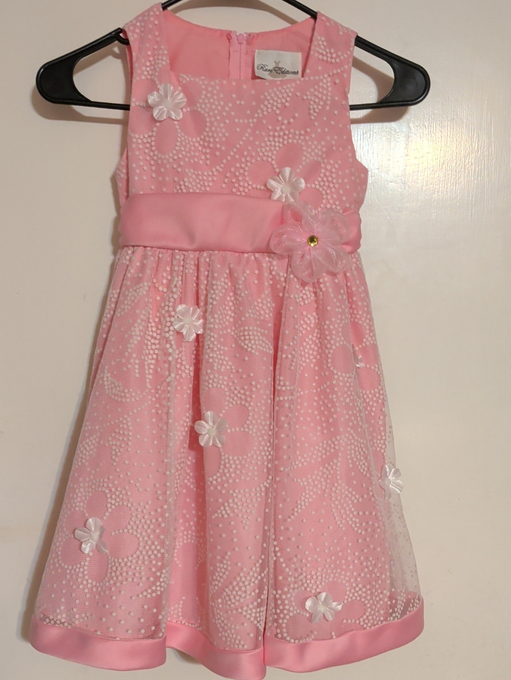 Rare Editions Pink Floral Organza Party / Church Dress for Girls